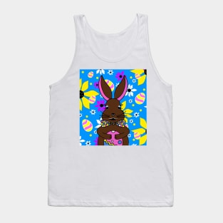 CUTE Easter Bunny Floral With Easter Eggs Tank Top
